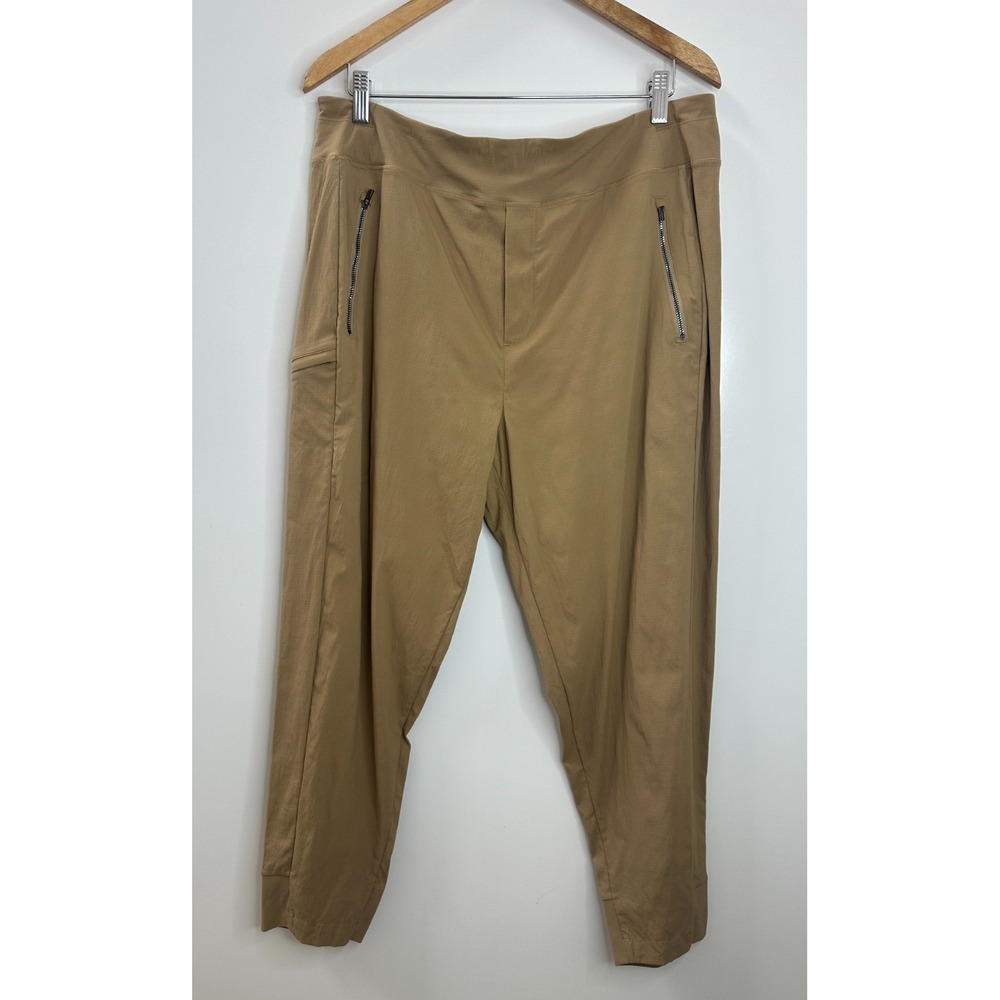 Athleta Trekkie North High Rise Joggers Tan Size 16 Ripstop Hiking Pants UPF - Picture 2 of 13